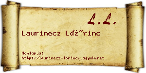 Laurinecz Lőrinc névjegykártya
