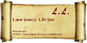 Laurinecz Lőrinc névjegykártya