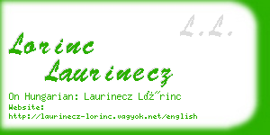lorinc laurinecz business card